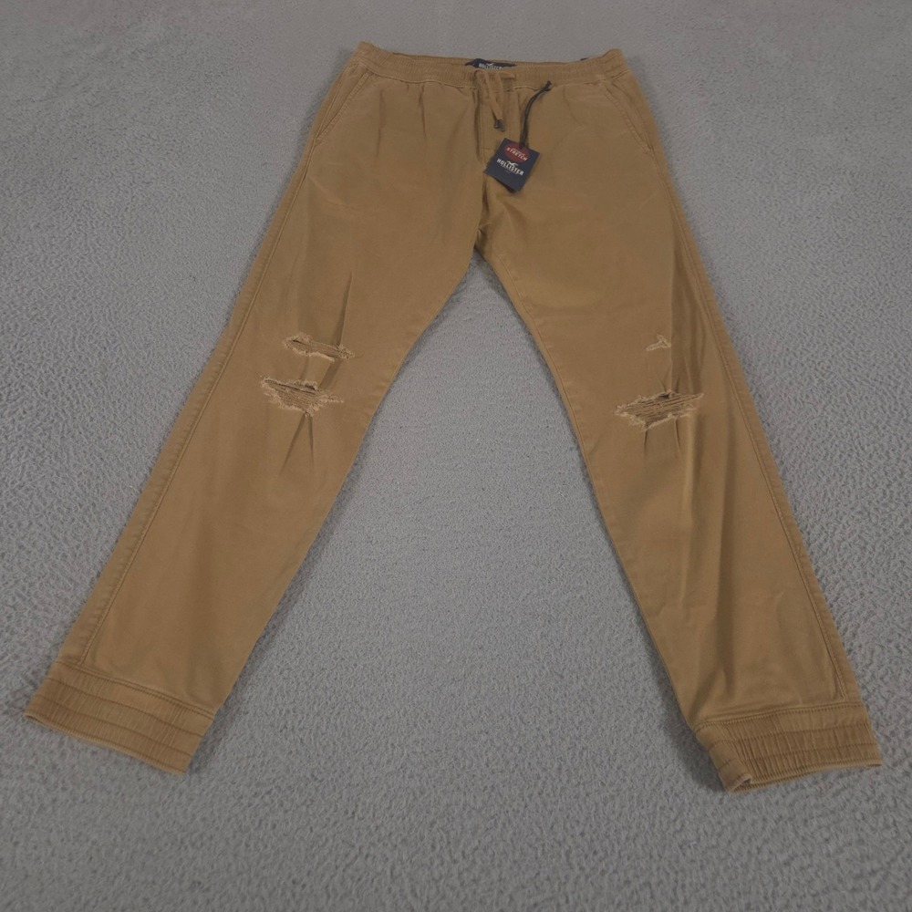 Hollister Pants‎ Mens XS Tan Joggers Advanced Stretch Distressed Skinny NEW $58